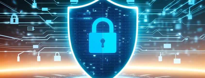 Free ai generated cybersecurity digital shield illustration